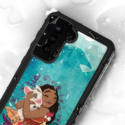 Disney Princess Moana with Pua and Heihei Galaxy S24 Plus Waterproof Case